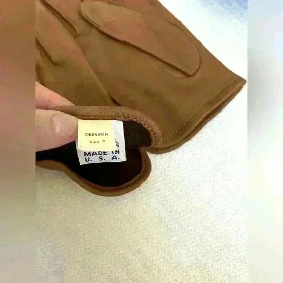 Ladies Vintage Deerskin Leather Gloves Size 7 - Picture 4 of 4